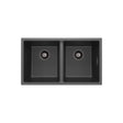 Kuro Granite 34L/34L Double Bowl Kitchen Sink, Matte Black fienza