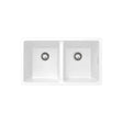 Kuro Granite 34L/34L Double Bowl Kitchen Sink, Matte White fienza