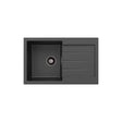 Kuro Granite 32L Single Kitchen Sink with Drainer, Matte Black fienza