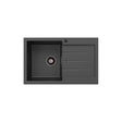 Kuro Granite 32L Single Kitchen Sink with Drainer, Left Bowl, Matte Black fienza