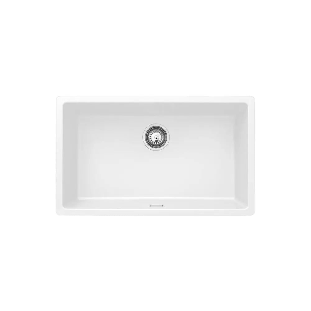Kuro Granite 53L Single Bowl Kitchen Sink, Matte White fienza