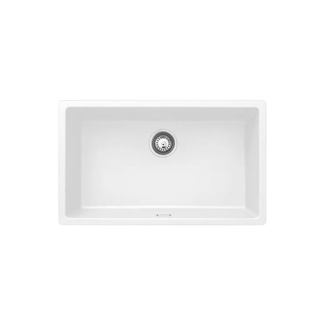 Kuro Granite 53L Single Bowl Kitchen Sink, Matte White fienza