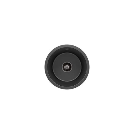 Kuro Granite 22L Round Single Bowl Kitchen Sink, Matte Black fienza