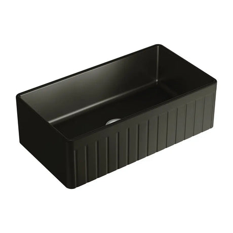 Benson Single Butler Sink, Large, Matte Black fienza