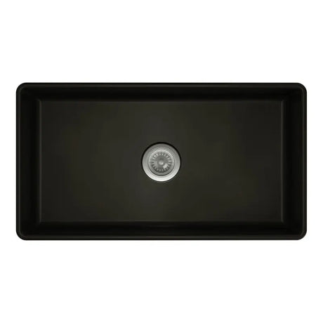 Benson Single Butler Sink, Large, Matte Black fienza