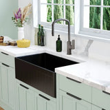 Benson Single Butler Sink, Large, Matte Black fienza