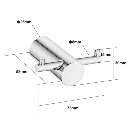 Chrome Robe Hook Aquaperla