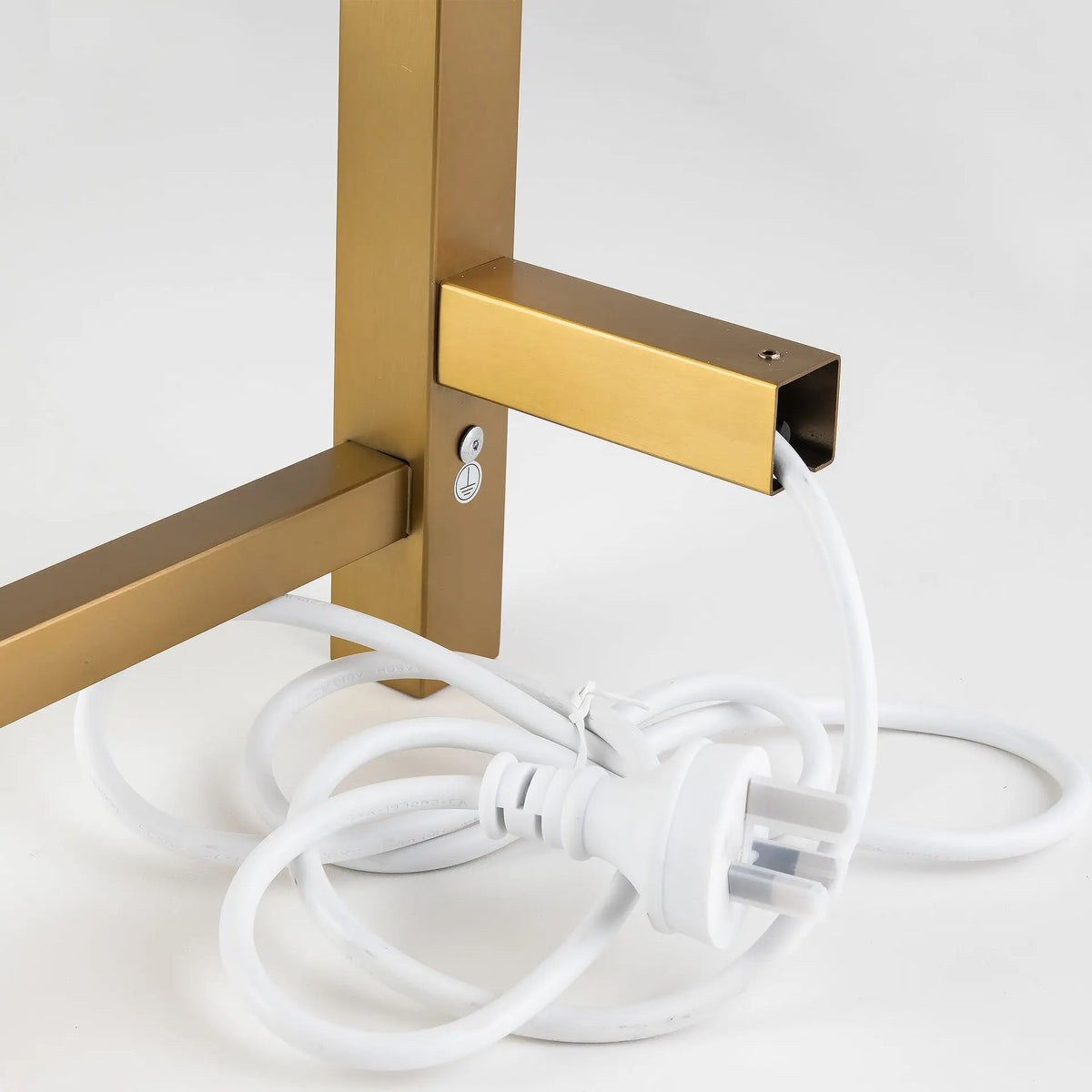 Brushed Brass Heated Towel Rack 6 Bars Aquaperla