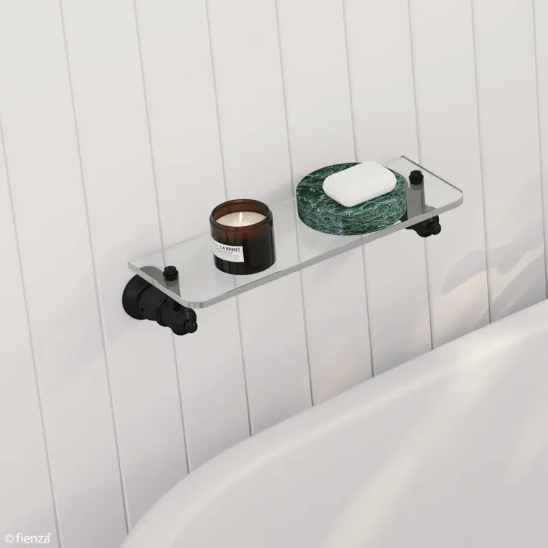 Lillian Glass Shelf, Matte Black fienza