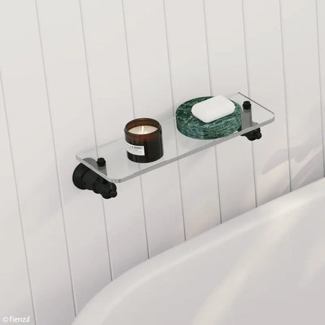 Lillian Glass Shelf, Matte Black fienza