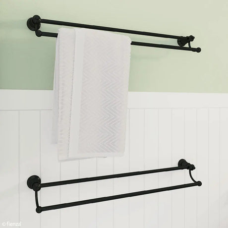 Lillian Double Towel Rail, Matte Black fienza