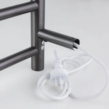 Brushed Gunmetal Heated Towel Rack 6 Bars Aquaperla