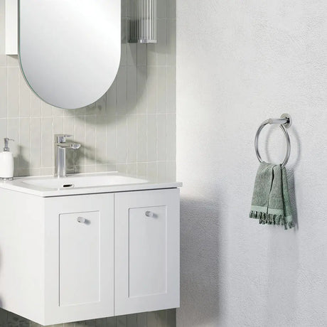 Kaya Hand Towel Ring, Chrome fienza