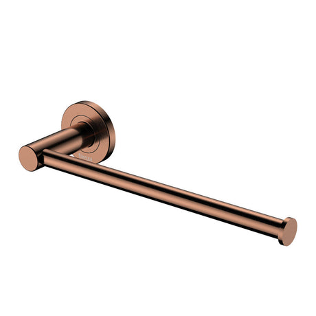 Kaya Hand Towel Rail / Toilet Roll Holder, Brushed Copper fienza