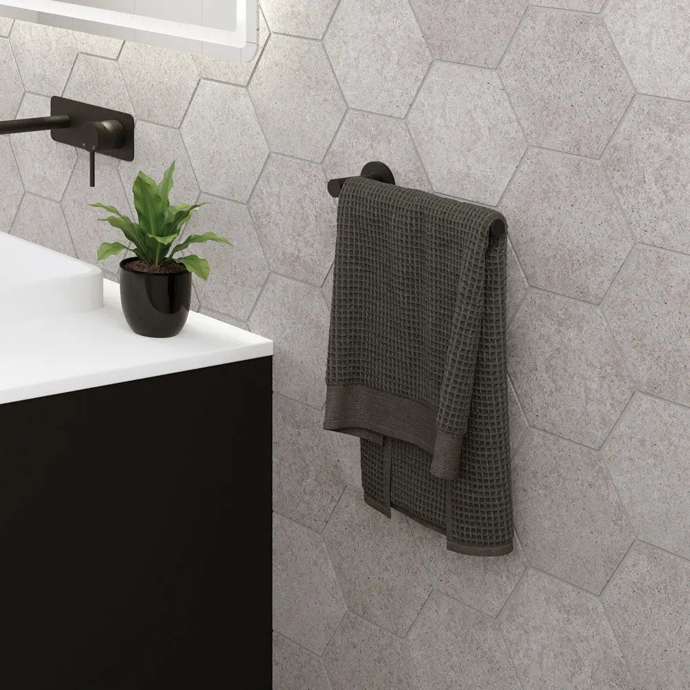 Kaya Hand Towel Rail / Toilet Roll Holder, Matte Black fienza