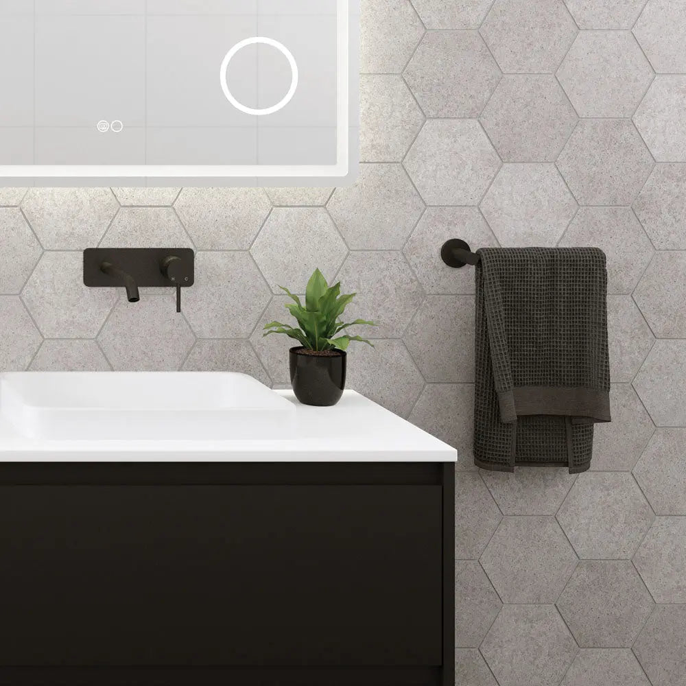Kaya Hand Towel Rail / Toilet Roll Holder, Matte Black fienza