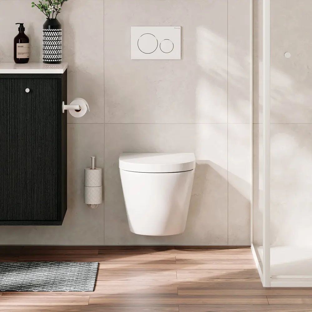 Kaya Hand Towel Rail / Toilet Roll Holder, Matte White fienza