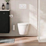 Kaya Hand Towel Rail / Toilet Roll Holder, Matte White fienza