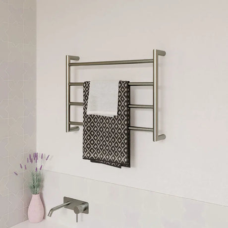 Kaya Heated Towel Rail, 600 x 450mm, Brushed Nickel fienza