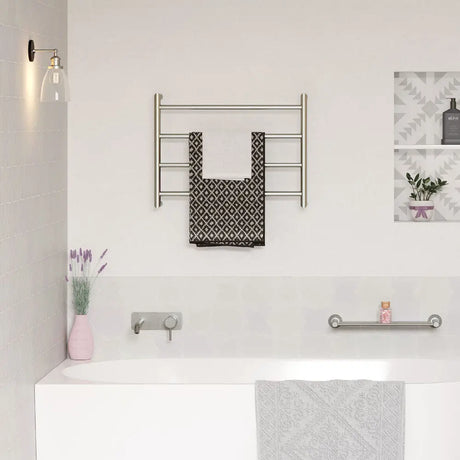 Kaya Heated Towel Rail, 600 x 450mm, Brushed Nickel fienza