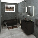 Sansa Single Towel Rail, 900mm, Matte Black fienza