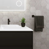 Sansa Hand Towel Rail / Toilet Roll Holder, Matte Black fienza