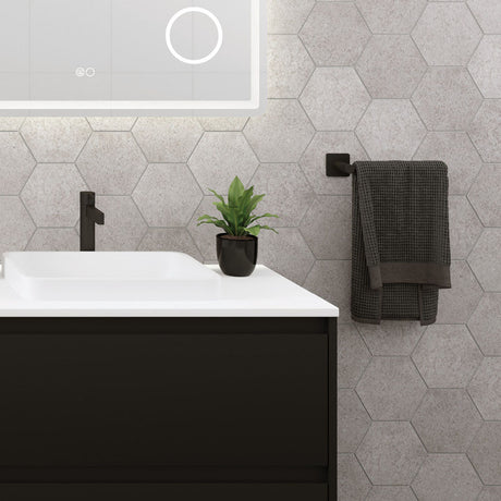 Sansa Hand Towel Rail / Toilet Roll Holder, Matte Black fienza