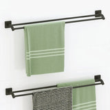 Sansa Double Towel Rail, 900mm, Matte Black fienza