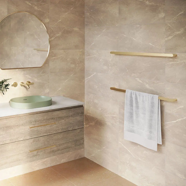 Empire Slim Single Towel Rail, 800mm, Urban Brass fienza
