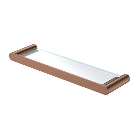 Empire Slim Glass Shelf, Brushed Copper fienza