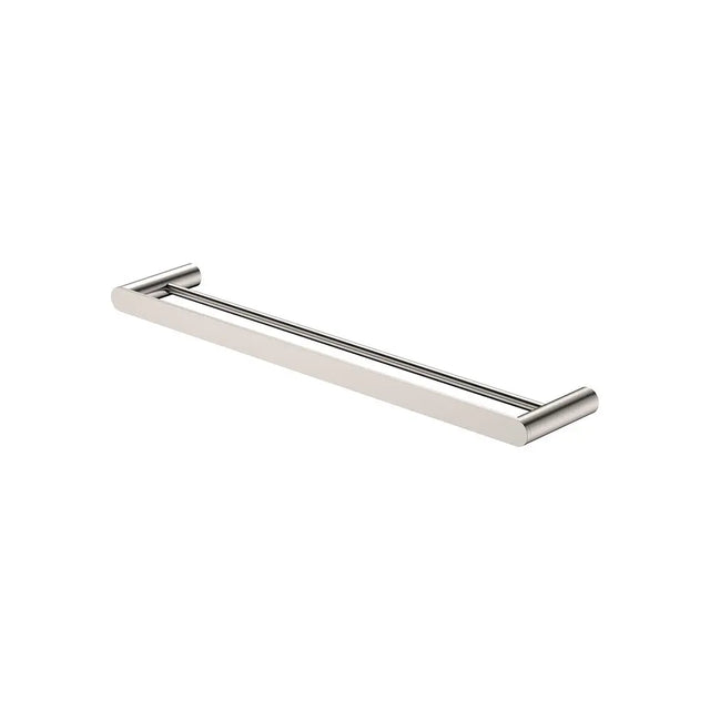 Empire Slim Double Towel Rail, 600mm, Brushed Nickel fienza