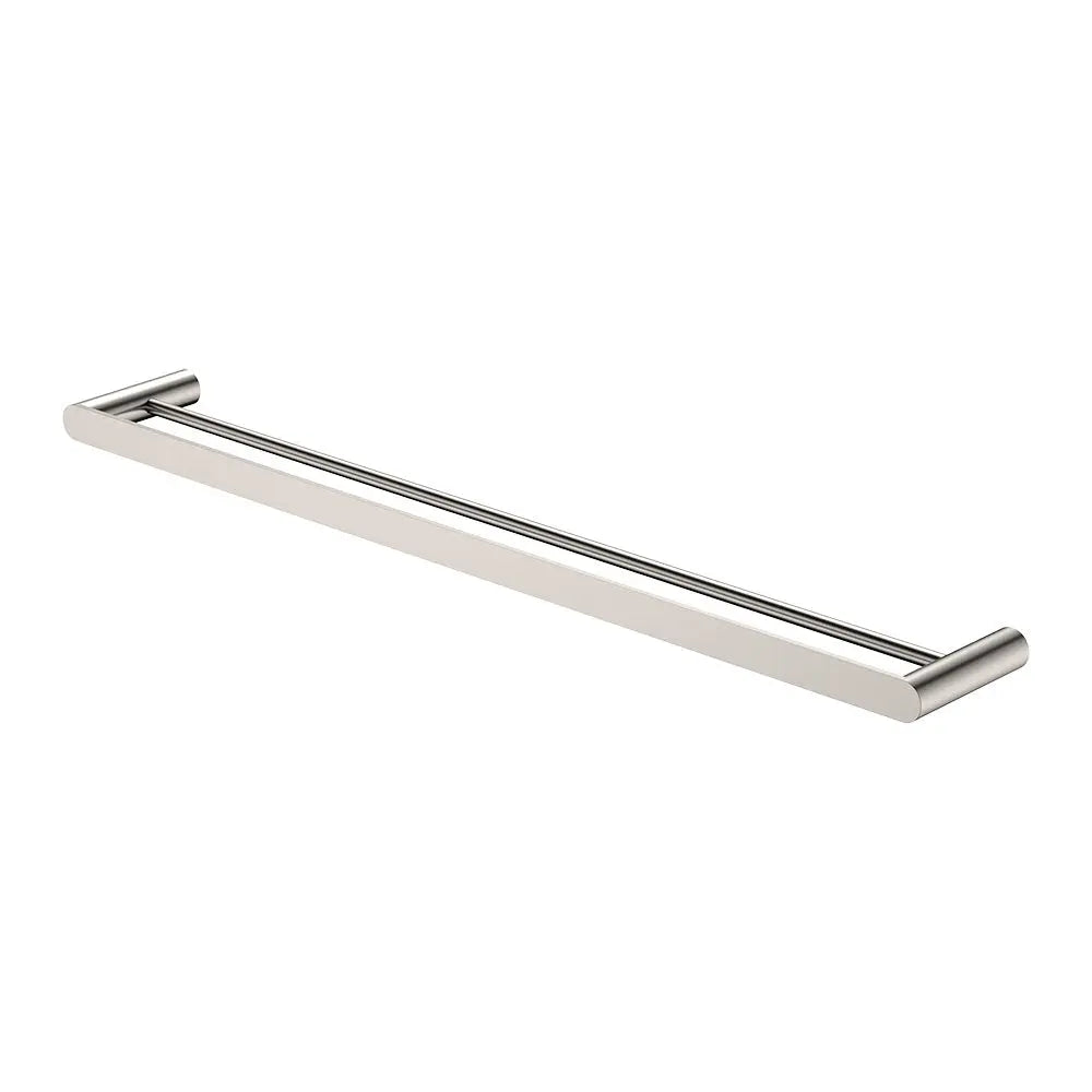 Empire Slim Double Towel Rail, 800mm, Brushed Nickel fienza
