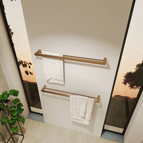Empire Slim Double Towel Rail, 800mm, Brushed Copper fienza