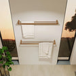 Empire Slim Double Towel Rail, 800mm, Brushed Copper fienza
