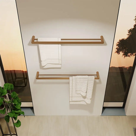 Empire Slim Double Towel Rail, 800mm, Brushed Copper fienza