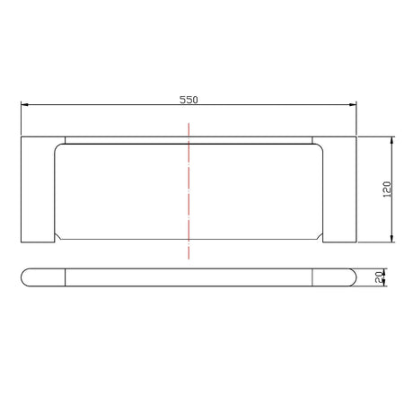 VOG - Brushed Brass Glass Shelf Aquaperla