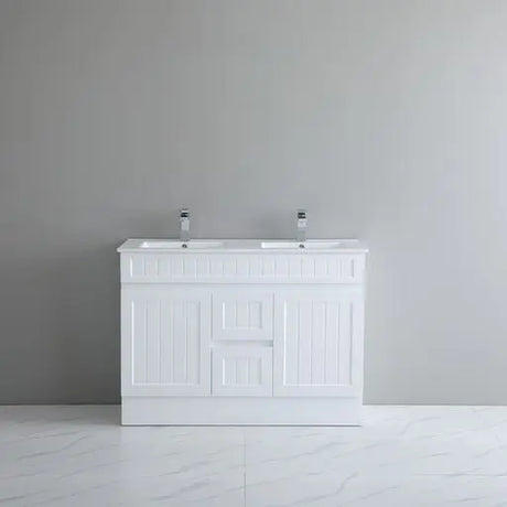 ACACIA SHAKER PVC Floor Vanity 1200mm (Double Bowl) Poseidon