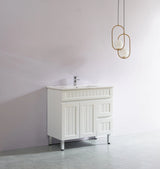 ACACIA SHAKER Matte White PVC Floor Vanity 900 Poseidon