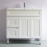 ACACIA SHAKER Matte White PVC Floor Vanity 900 Poseidon
