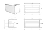 Bellevue Slim PVC Wall Hung Vanity 750 (Prime Oak) Poseidon