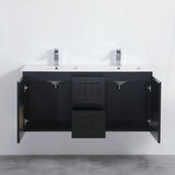ACACIA SHAKER Matte Black PVC Wall Hung Vanity 1200 (Double Bowl) Poseidon