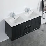 ACACIA SHAKER Matte Black PVC Wall Hung Vanity 1200 (Double Bowl) Poseidon