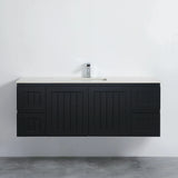 ACACIA SHAKER Matte Black PVC Wall Hung Vanity 1500 (Single/Double Bowl) Poseidon
