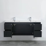 ACACIA SHAKER Matte Black PVC Wall Hung Vanity 1500 (Single/Double Bowl) Poseidon