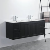 ACACIA SHAKER Matte Black PVC Wall Hung Vanity 1500 (Single/Double Bowl) Poseidon