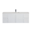 ACACIA SHAKER Matte White PVC Wall Hung Vanity 1500 (Single/Double Bowl) Poseidon