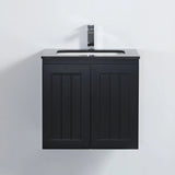ACACIA SHAKER Matte Black PVC Wall Hung Vanity 600 Poseidon