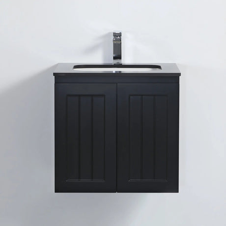 ACACIA SHAKER Matte Black PVC Wall Hung Vanity 600 Poseidon