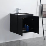 ACACIA SHAKER Matte Black PVC Wall Hung Vanity 600 Poseidon
