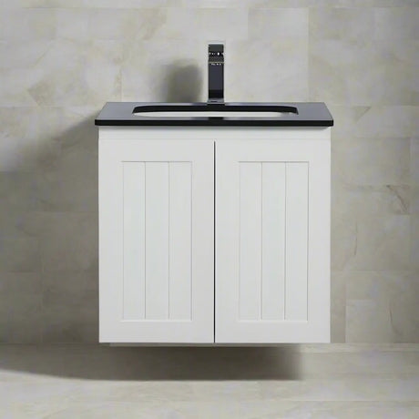 ACACIA SHAKER Matte White PVC Wall Hung Vanity 600 Poseidon